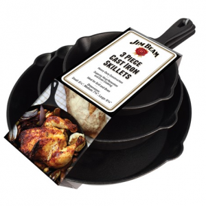 Jim Beam Pre Seasoned Cast Iron Skillets, Set of 3 (6", 8" & 10")