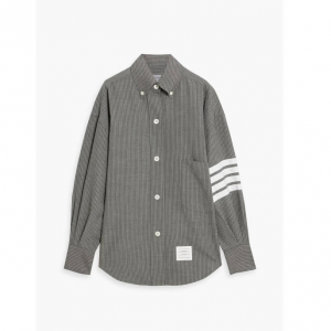 THOM BROWNE 条纹羊绒泡泡纱衬衫