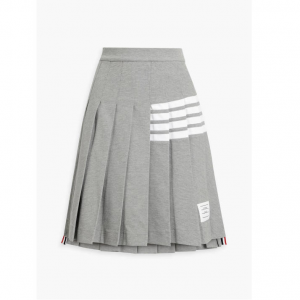 THOM BROWNE 条纹褶饰混纺半身裙