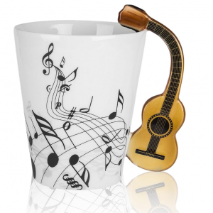 LanHong 吉他咖啡杯 13.5盎司~一杯咖啡里的音乐律动 @ Amazon