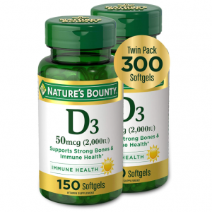 Nature's Bounty 维生素D3 2000IU 300粒 @ Amazon