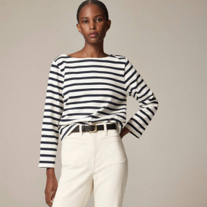 J.Crew 經典水手布船領條紋 T 恤