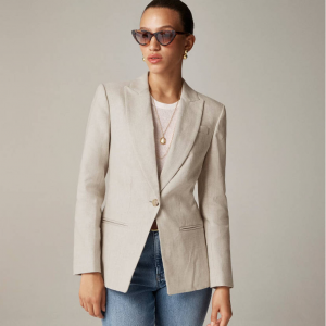 J.Crew Alexandra 彈力亞麻混紡西裝外套