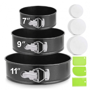 Springform Pan Set of 3 Nonstick 7 9 11 Inch Cheesecake Pan with 60 Parchment Paper @ Amazon