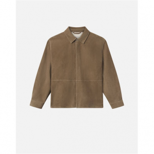 Frame Denim Suede Shirt in Dark Beige