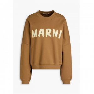 MARNI Oversized logo-print French cotton-terry sweatshirt
