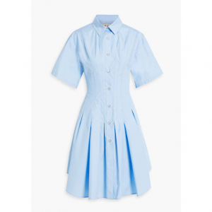 MARNI Pleated cotton-poplin mini shirt dress