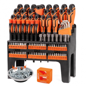SEDY 124-Piece Magnetic Screwdriver Set with Plastic Racking @ Amazon