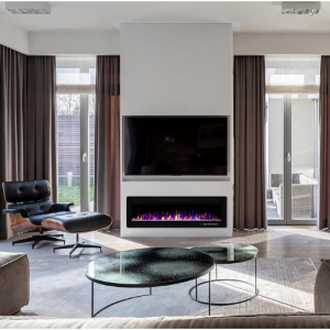 Electactic 36 Inch Electric Fireplace Insert Ultra-Thin - Recessed & Wall-Mounted Fireplace Heater