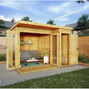 Mercia 花园房凉亭，带侧棚，10 x 8