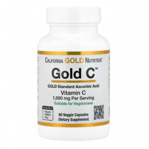California Gold Nutrition, Gold C，维生素 C，1,000 毫克，60 粒素食胶囊