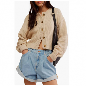 Free People 淡紫色短款開衫