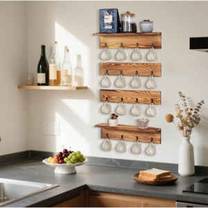 TRSPCWR Upgraded Coffee Mug Holder Wall Mounted with 16 Hooks @ Amazon