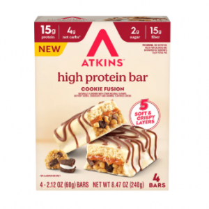 Atkins Cookie Fusion Layered High Protein Bar 4 Count Box