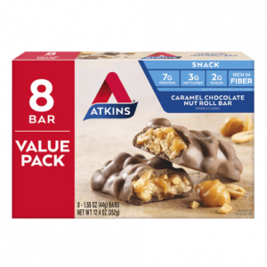 Atkins Caramel Chocolate Nut Roll Value Pack 8 Count Box