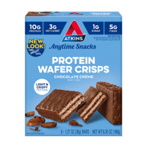 Atkins Chocolate Crème Protein Wafer Crisps 5 Count Box