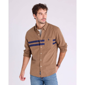 U.S. Polo Assn. 长袖桃色条纹衬衫