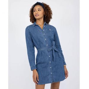 U.S. Polo Assn. 牛仔布纽扣连衣裙