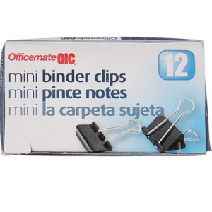 Officemate 1/4"迷你长尾夹 12件装 @ Amazon
