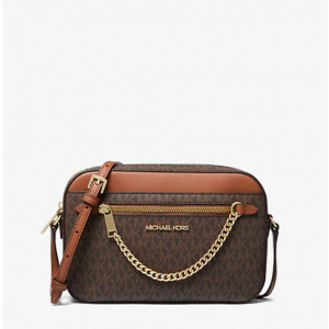 Michael Kors Outlet Jet Set Large Logo Crossbody Bag