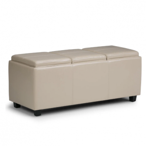 Avalon 3 Trays Ottoman in Vegan Leather