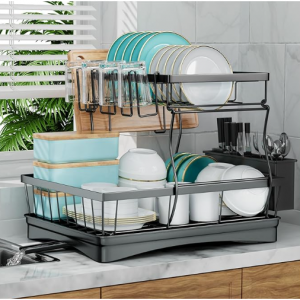 7 code Large Dish Drying Rack for Kitchen Counter @ Amazon