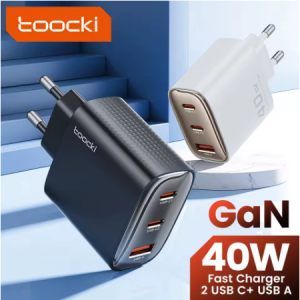 Toocki 40W GaN USB Charger Type C QC 4.0 Quick Charge Dual Type C Fast Phone Charger For iPhone 15