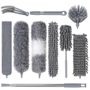 Xincusdiva Dusters for Cleaning, Feather Duster Set, 10PCS Duster with Extension Pole Up to 100''