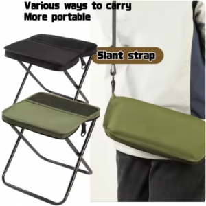 Outdoor Folding Backpack Stool with Mesh Bag Portable Wear-Resist Sturdy Handbag Seat Camping Hiki
