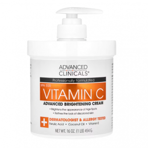 Advanced Clinicals, Vitamin C, Advanced Brightening Cream, 16 oz (454 g)
