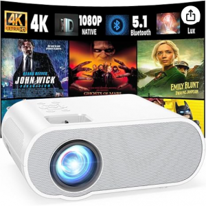 Amazon - HOMPOW 原生1080P蓝牙投影仪带扬声器，现价$36.39
