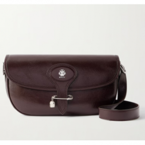 BALLY Beckett embellished glossed textured-leather shoulder bag