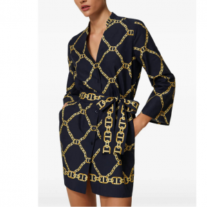 TWINSET chain-print poplin mini dress
