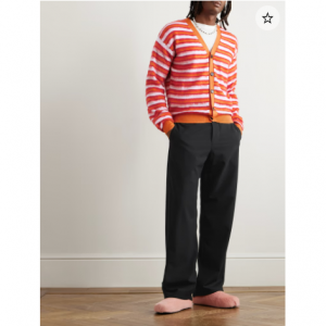 MARNI Striped Wool and Brushed Mohair-Blend Cardigan