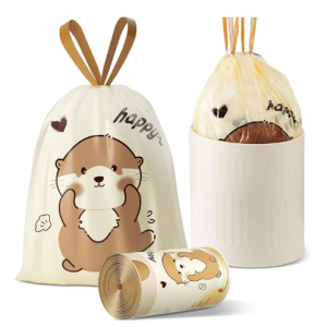 VOK 8 Gallon Trash Bags with Otters Printed, Drawstring Medium Garbage Bags, 55 Counts @ Amazon