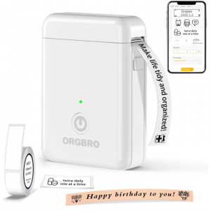 ORGBRO Label Maker Machine with Tape, X1 Portable Bluetooth Mini Label Printer @ Amazon