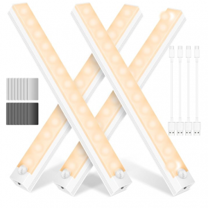 XSINOLI 橱柜感应灯 4件套 暖光 @ Amazon