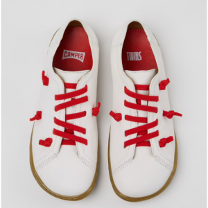 Twins White Leather Women's Shoe.