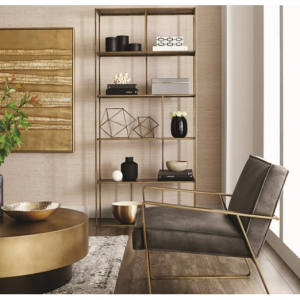 Sunpan 混合金色古董黄铜书柜