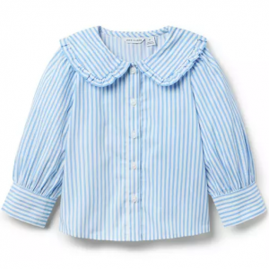 Striped Ruffle Collar Top