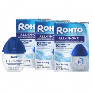 Rohto Ice All-in-One Multi-Symptom Relief Cooling Eye Drops, 0.4 fl oz Bottle (Pack of 3) @ Amazon
