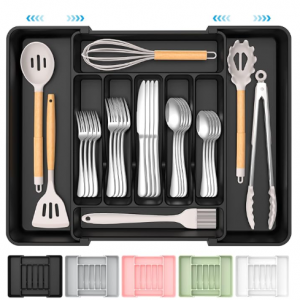 ukeetap 加大可调餐具收纳盒 黑色 @ Amazon