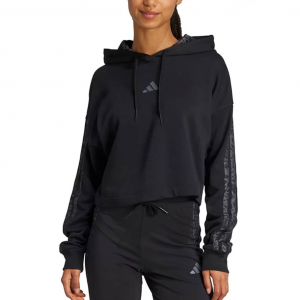 adidas Women's Printed 3-Stripe French Terry Pullover Hoodie