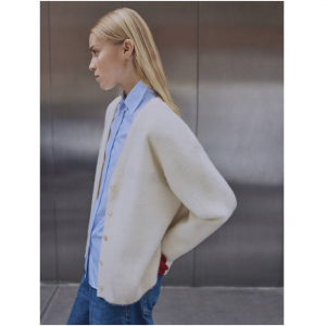 MANGO Fur-effect knitted cardigan