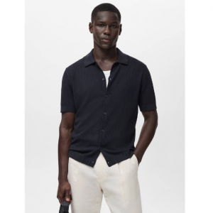 MANGO Rib-knit shirt