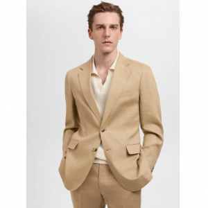 MANGO Amalfi 100% linen slim-fit suit blazer