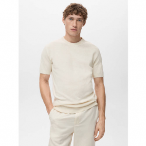 MANGO 纯棉细针织T恤