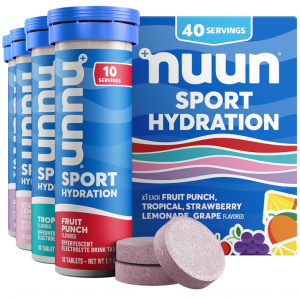 Nuun Sport Electrolyte Tablets, Mixed Flavors, 4 Pack (40 Servings Total) @ Amazon