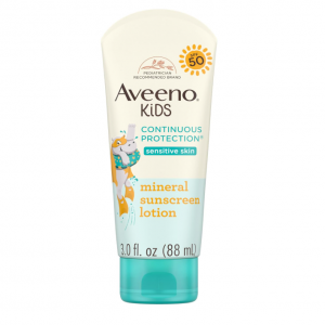 Amazon Aveeno艾维诺儿童敏感肌肤矿物防晒霜SPF50+3floz热卖