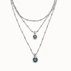 UNOde50 Multi strand chain pendant necklace with crystal